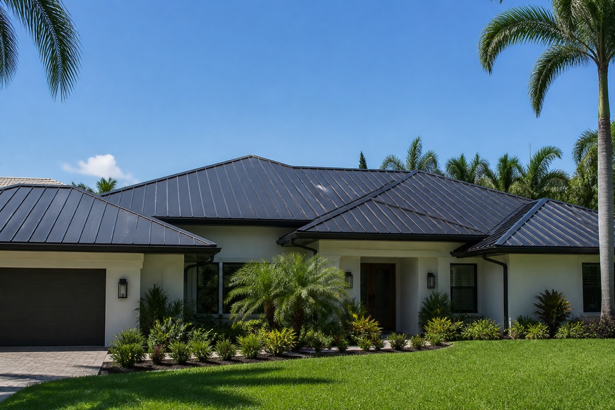 Metal roof in the heat in Oldsmar